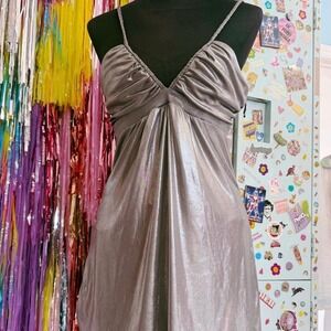 Vintage Y2K 2000s 725 originals silver metallic mini dress or long tank